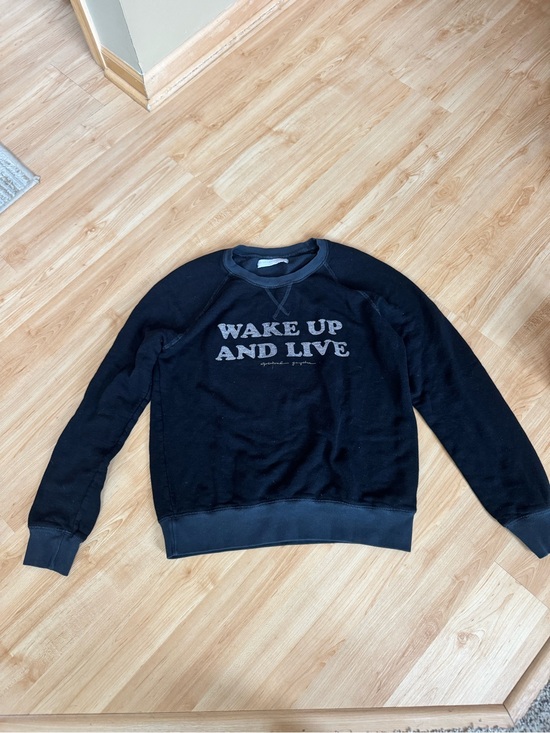 Spiritual Gangster Tops - Spiritual Gangster Black 'Wake Up and Live' Crewneck Sweatshirt